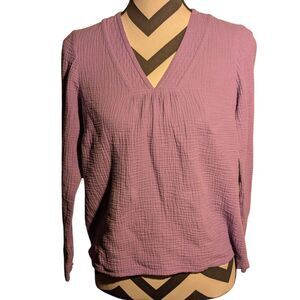 J.Jill Petite Lilac Purple 100% Cotton Long Sleeve Top - Size XS